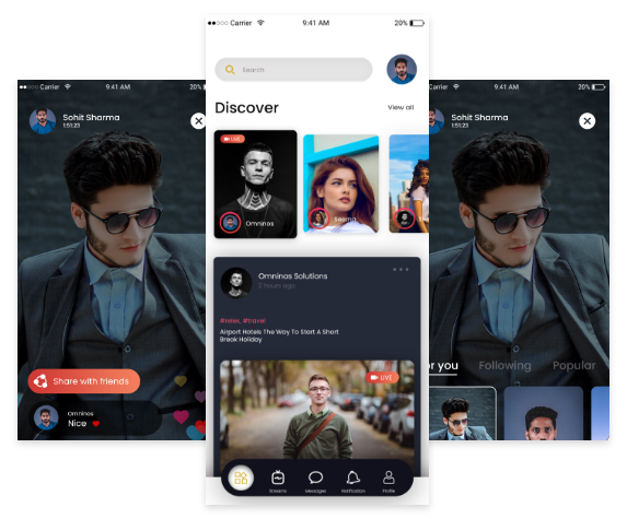 Instagram clone app home screen UI design