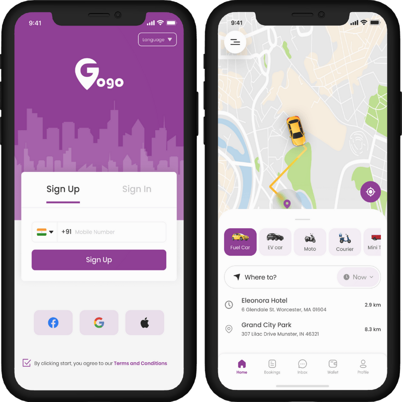 Uber Clone App Screens Preview
