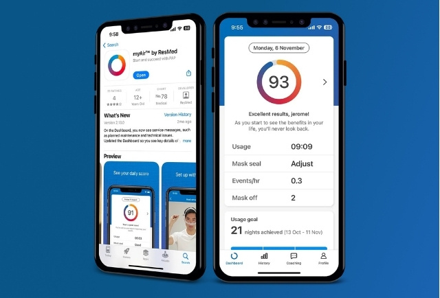 Device usage analytics screen for sleep therapy