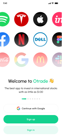 Otrade (Upstox Clone) Welcome Screen